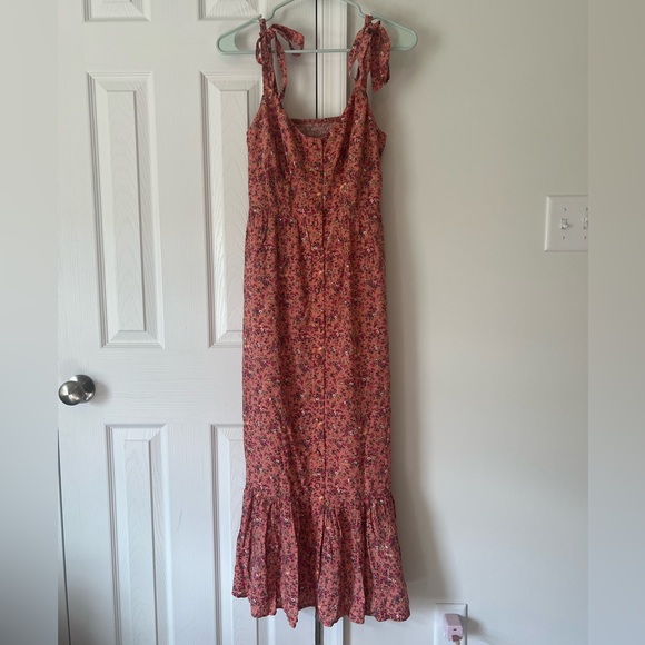 J Crew - Button-front midi dress with ruffle hem in soft rayon - Size 2 - Picture 2 of 11
